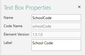 Picture showing the School Code Text Box. 
